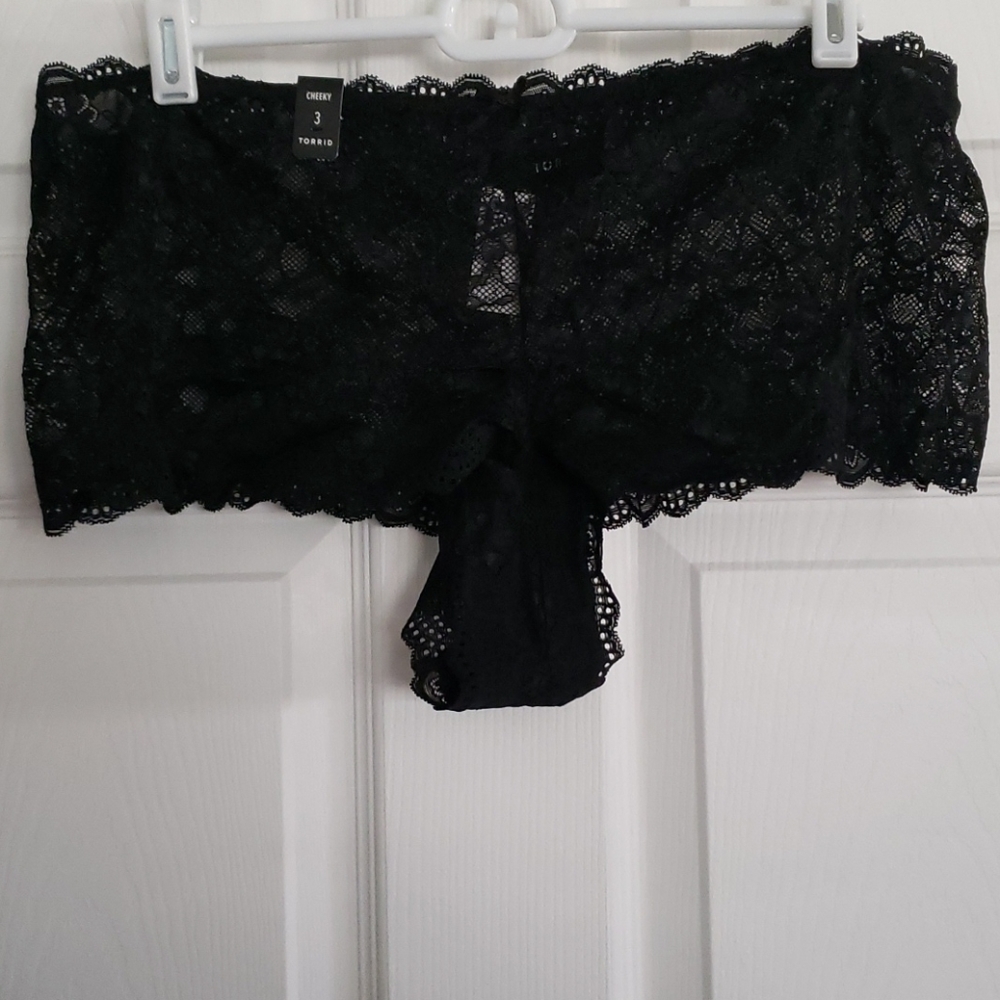 TORRID Black Cheeky Lace Panty